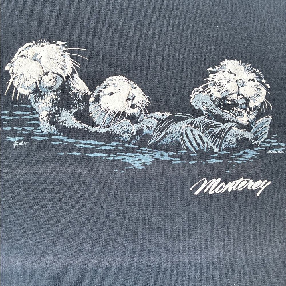 Blue Graphic Men’s T-Shirt with Otter Artwork